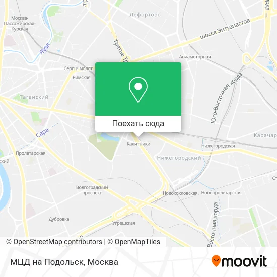 Карта МЦД на Подольск