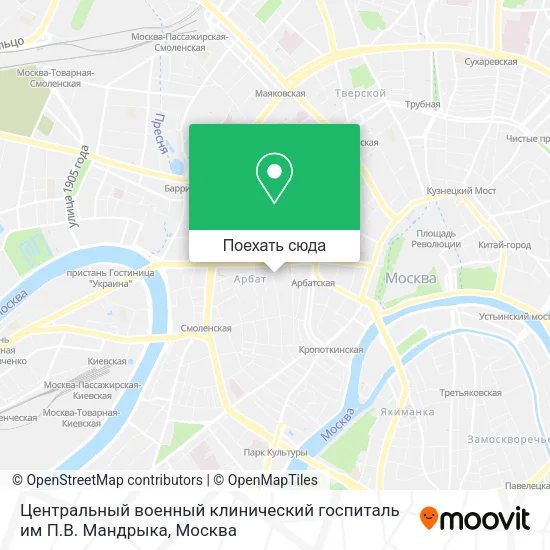 Карта Центральный военный клинический госпиталь им П.В. Мандрыка