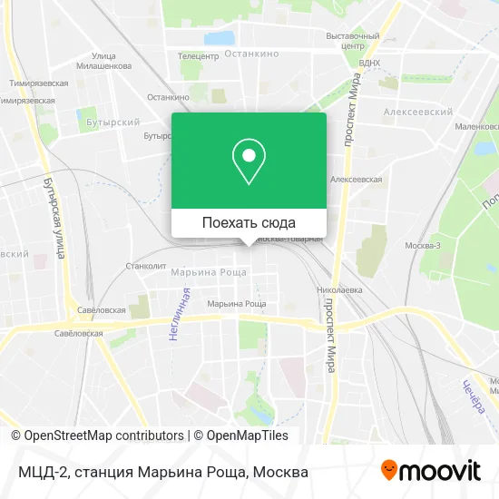 Карта МЦД-2, станция Марьина Роща
