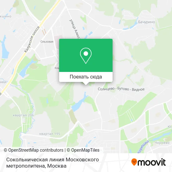 Карта Сокольническая линия Московского метрополитена