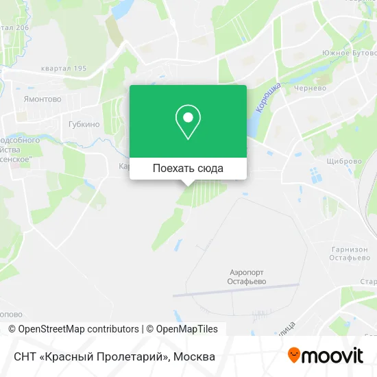 Карта СНТ «Красный Пролетарий»