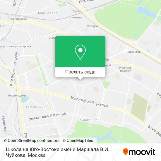 Карта Школа на Юго-Востоке имени Маршала В.И. Чуйкова
