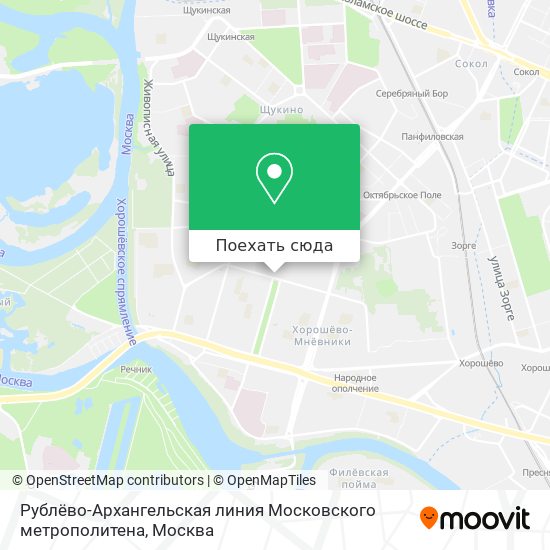 Карта Рублёво-Архангельская линия Московского метрополитена