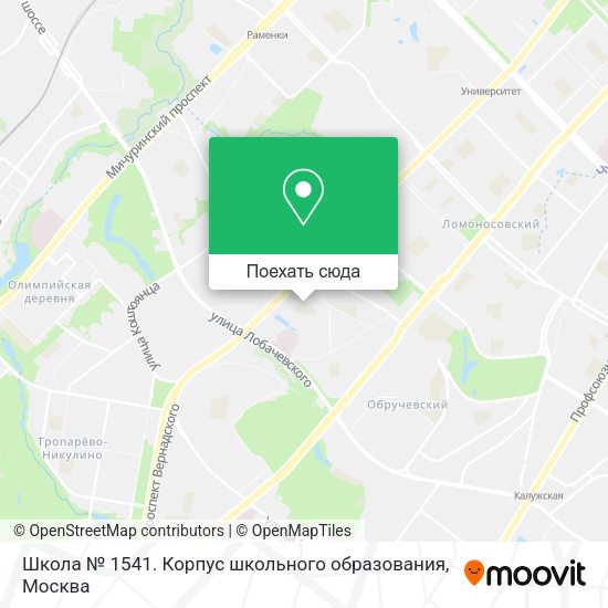 Карта Школа № 1541. Корпус школьного образования