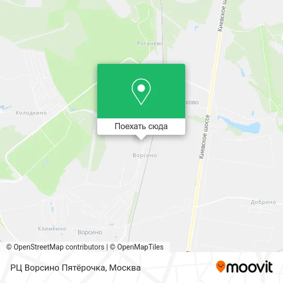 Карта РЦ Ворсино Пятёрочка