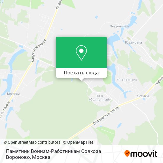 Карта Памятник Воинам-Работникам Совхоза Вороново