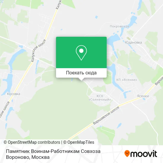 Карта Памятник Воинам-Работникам Совхоза Вороново