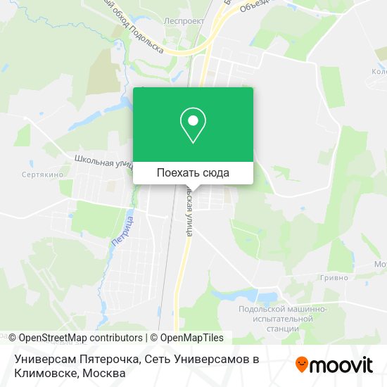 Карта Универсам Пятерочка, Сеть Универсамов в Климовске
