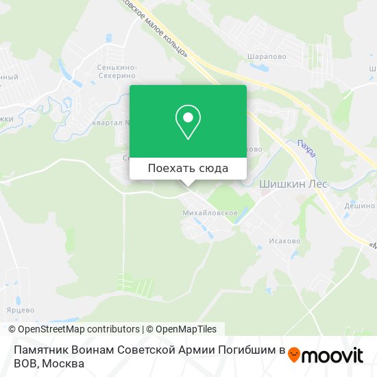 Карта Памятник Воинам Советской Армии Погибшим в ВОВ