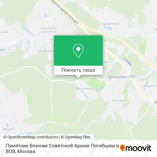 Карта Памятник Воинам Советской Армии Погибшим в ВОВ