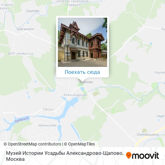 Карта Музей Истории Усадьбы Александрово-Щапово
