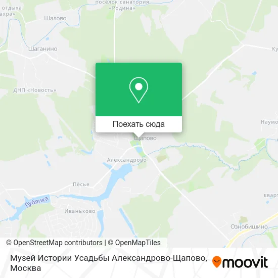 Карта Музей Истории Усадьбы Александрово-Щапово