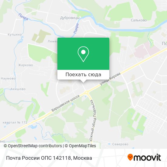 Карта Почта России ОПС 142118