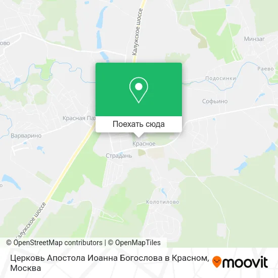 Карта Церковь Апостола Иоанна Богослова в Красном