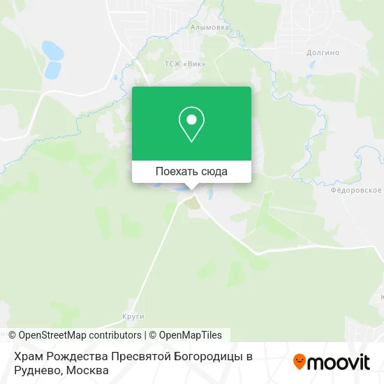 Карта Храм Рождества Пресвятой Богородицы в Руднево