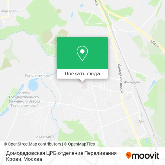 Карта Домодедовская ЦРБ-отделение Переливания Крови
