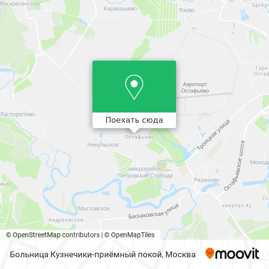 Карта Больница Кузнечики-приёмный покой