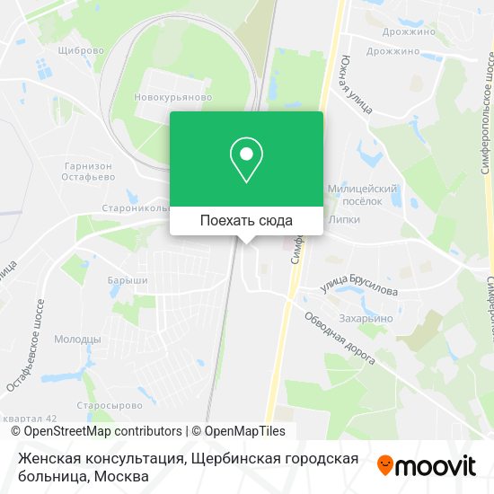 Карта Женская консультация, Щербинская городская больница