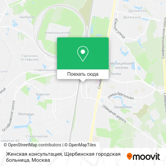 Карта Женская консультация, Щербинская городская больница