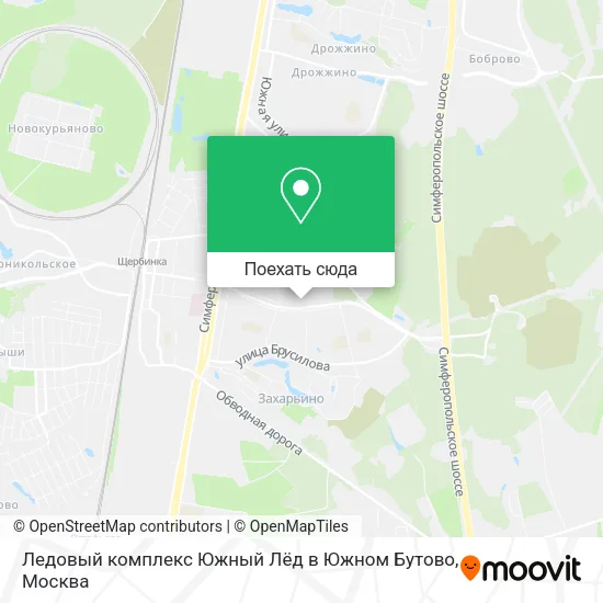 Карта Ледовый комплекс Южный Лёд в Южном Бутово