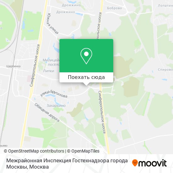 Карта Межрайонная Инспекция Гостехнадзора города Москвы