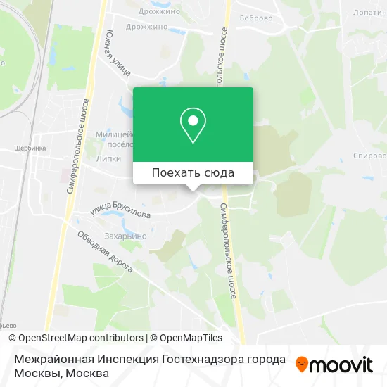 Карта Межрайонная Инспекция Гостехнадзора города Москвы