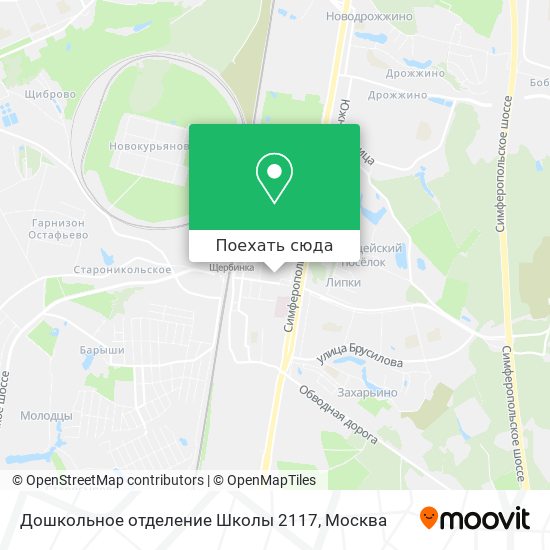 Карта Дошкольное отделение Школы 2117