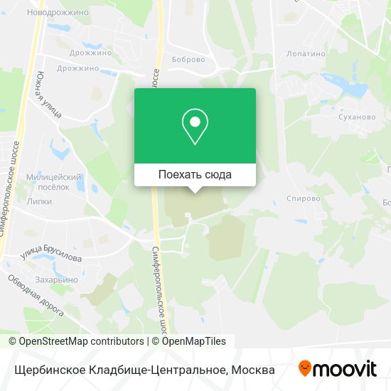 Карта Щербинское Кладбище-Центральное
