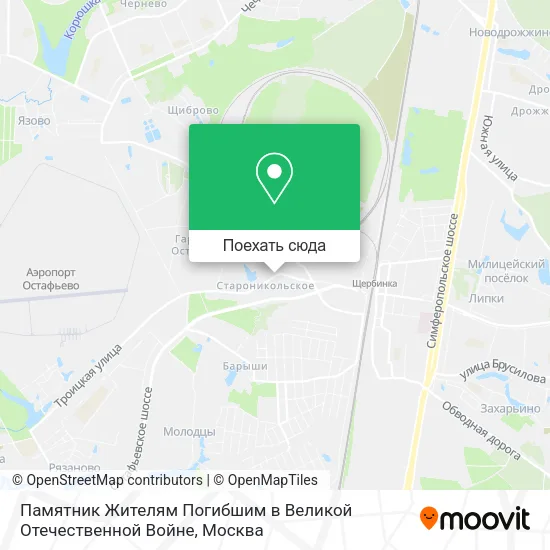Карта Памятник Жителям Погибшим в Великой Отечественной Войне
