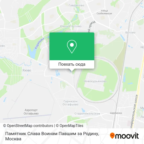 Карта Памятник Слава Воинам Павшим за Родину