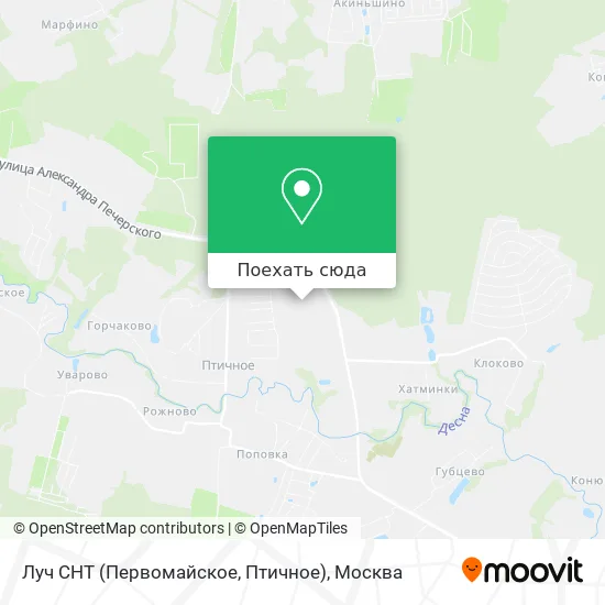 Карта Луч СНТ (Первомайское, Птичное)