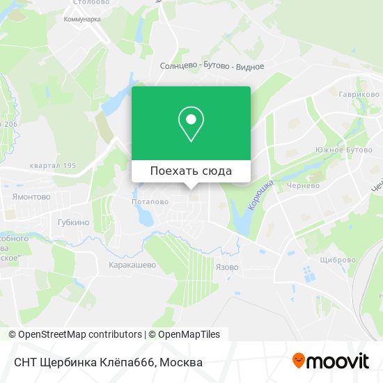 Карта СНТ Щербинка Клёпа666