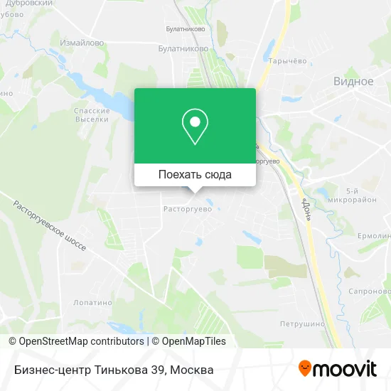 Карта Бизнес-центр Тинькова 39