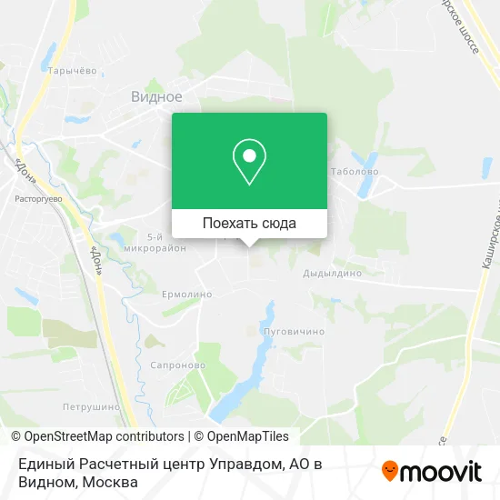 Карта Единый Расчетный центр Управдом, АО в Видном