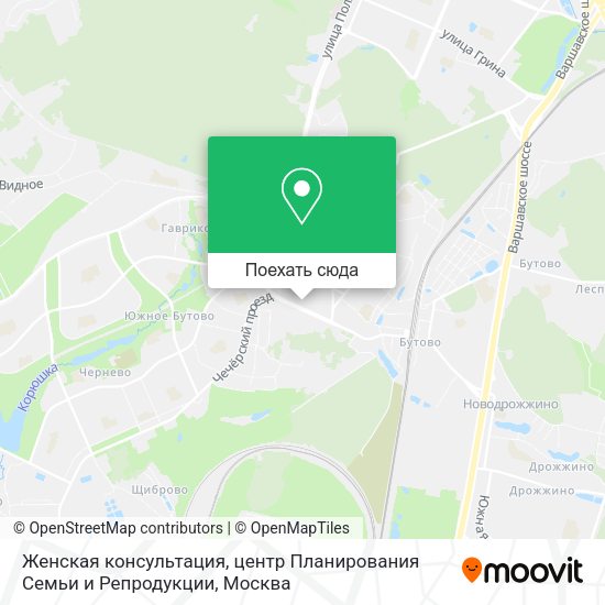 Карта Женская консультация, центр Планирования Семьи и Репродукции
