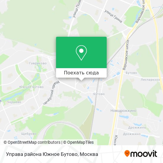 Карта Управа района Южное Бутово