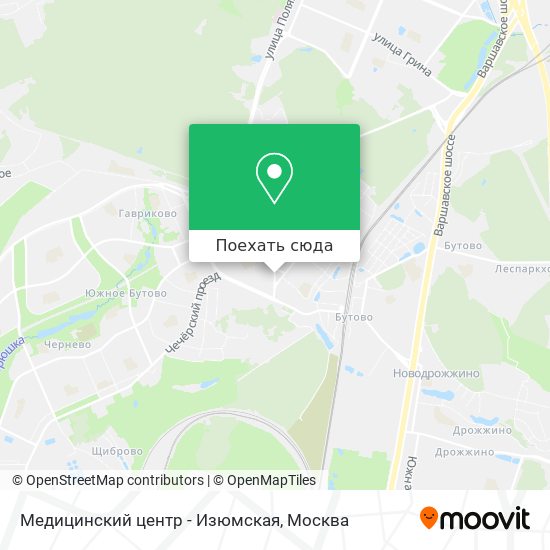 Карта Медицинский центр - Изюмская