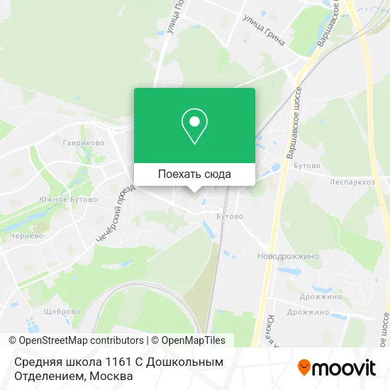 Карта Средняя школа 1161 С Дошкольным Отделением