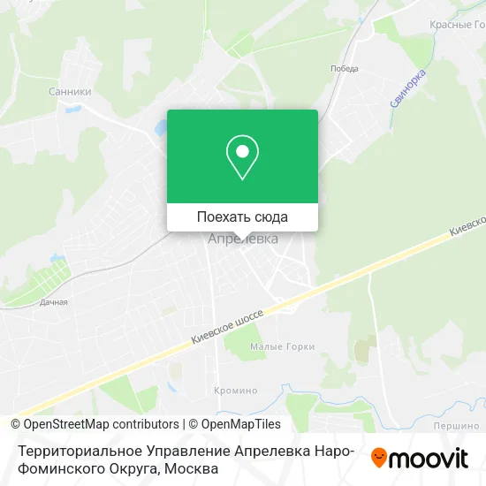 Карта Территориальное Управление Апрелевка Наро-Фоминского Округа