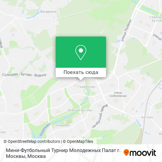 Карта Мини-Футбольный Турнир Молодежных Палат г. Москвы