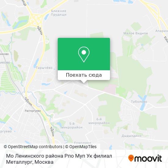 Карта Мо Ленинского района Рпо Муп Ук филиал Металлург