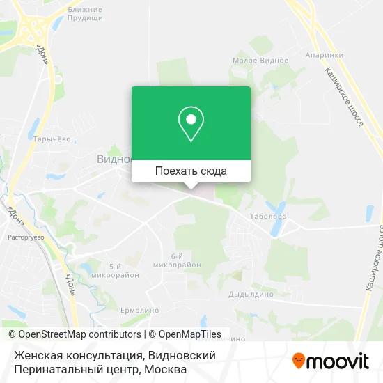 Карта Женская консультация, Видновский Перинатальный центр