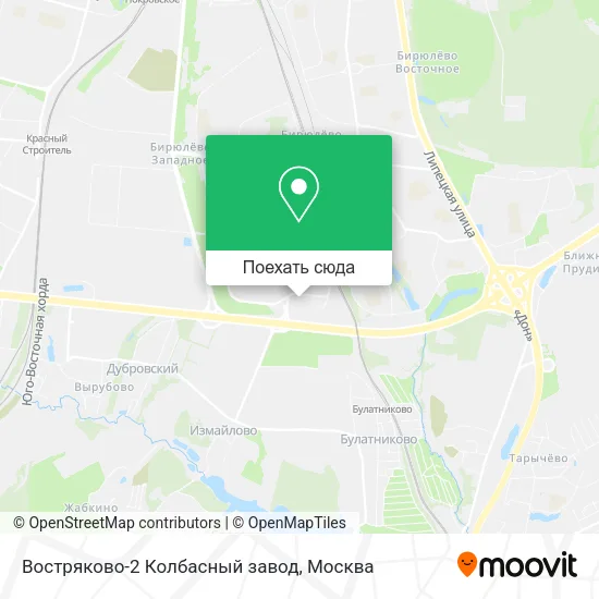 Карта Востряково-2 Колбасный завод
