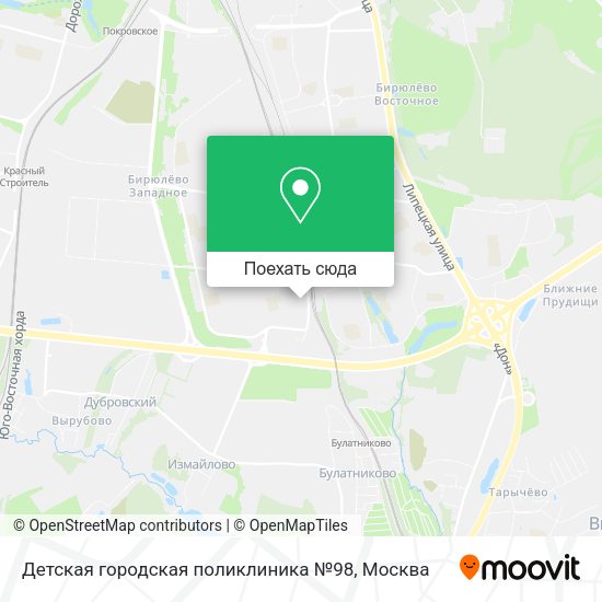 Карта Детская городская поликлиника №98