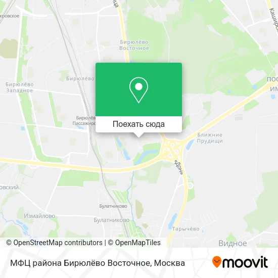 Карта МФЦ района Бирюлёво Восточное