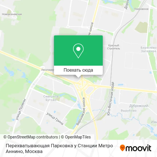 Карта Перехватывающая Парковка у Станции Метро Аннино