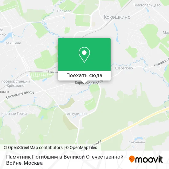 Карта Памятник Погибшим в Великой Отечественной Войне