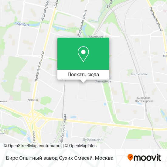 Карта Бирс Опытный завод Сухих Смесей