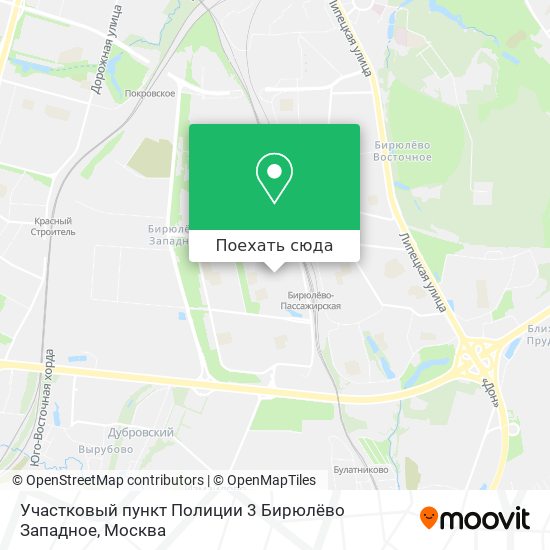 Карта Участковый пункт Полиции 3 Бирюлёво Западное