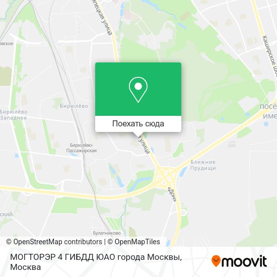 Карта МОГТОРЭР 4 ГИБДД ЮАО города Москвы